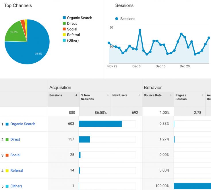 Organic revenue growth analytics screenshot showing SEO performance improvements